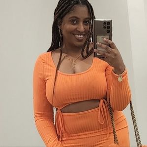 Orange 2 piece outfit